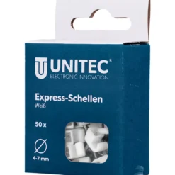 Express-Schellen 4-7 mm mit Nagel 30 mm verzinkt 50 Stück weiß