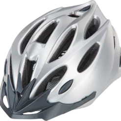 Fahrradhelm silber-grau, 58 - 61 cm mit Reflexstreifen