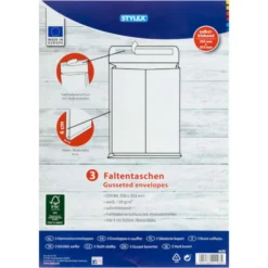 Falten-Versandtaschen B4 haftklebend 3 Stück in weiß