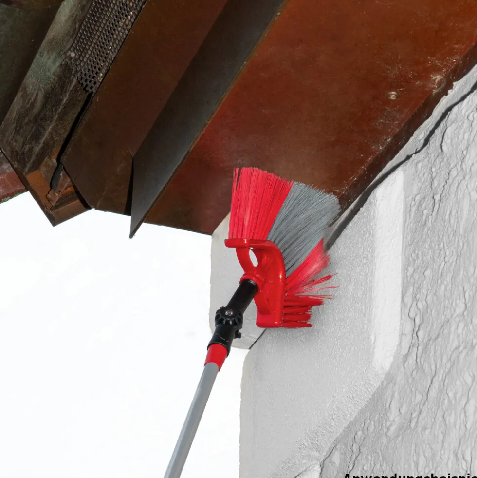 Fassadenbesen teleskopierbar von bis 360 cm aus Kunststoff in Rot