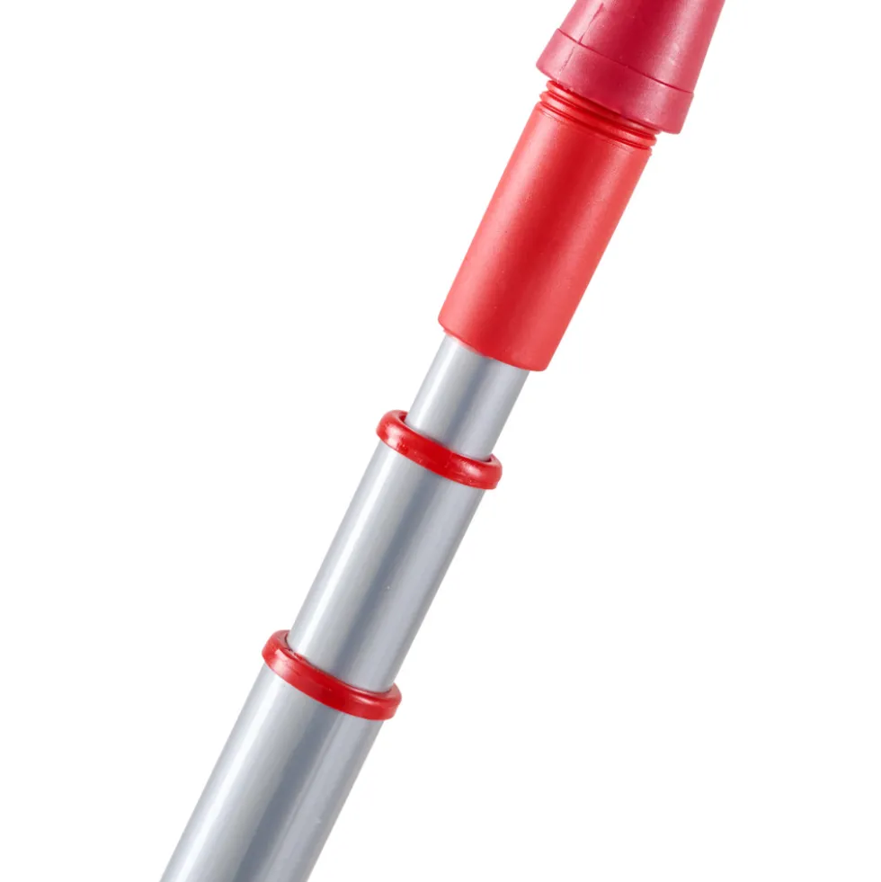 Fassadenbesen teleskopierbar von bis 360 cm aus Kunststoff in Rot