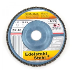 Fächerscheibe 125x22,23 ZK40 Edelstahl Stahl Schleifscheibe Lamellenscheibe