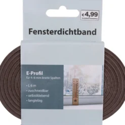 Fensterdichtung mit E-Profil in braun auf 6 m Rolle