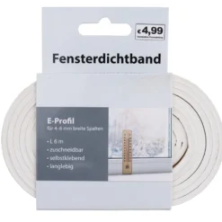 Fensterdichtung mit E-Profil in weiß auf 6 m Rolle