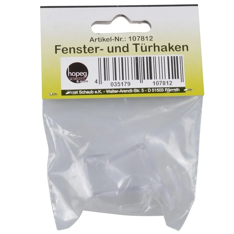 Fenster- und Türhaken 2er Set in Transparent