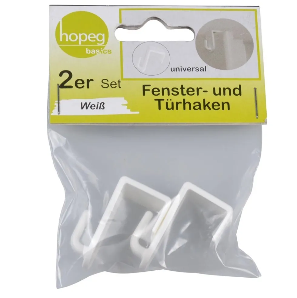 Fenster- und Türhaken 2er Set in Weiß