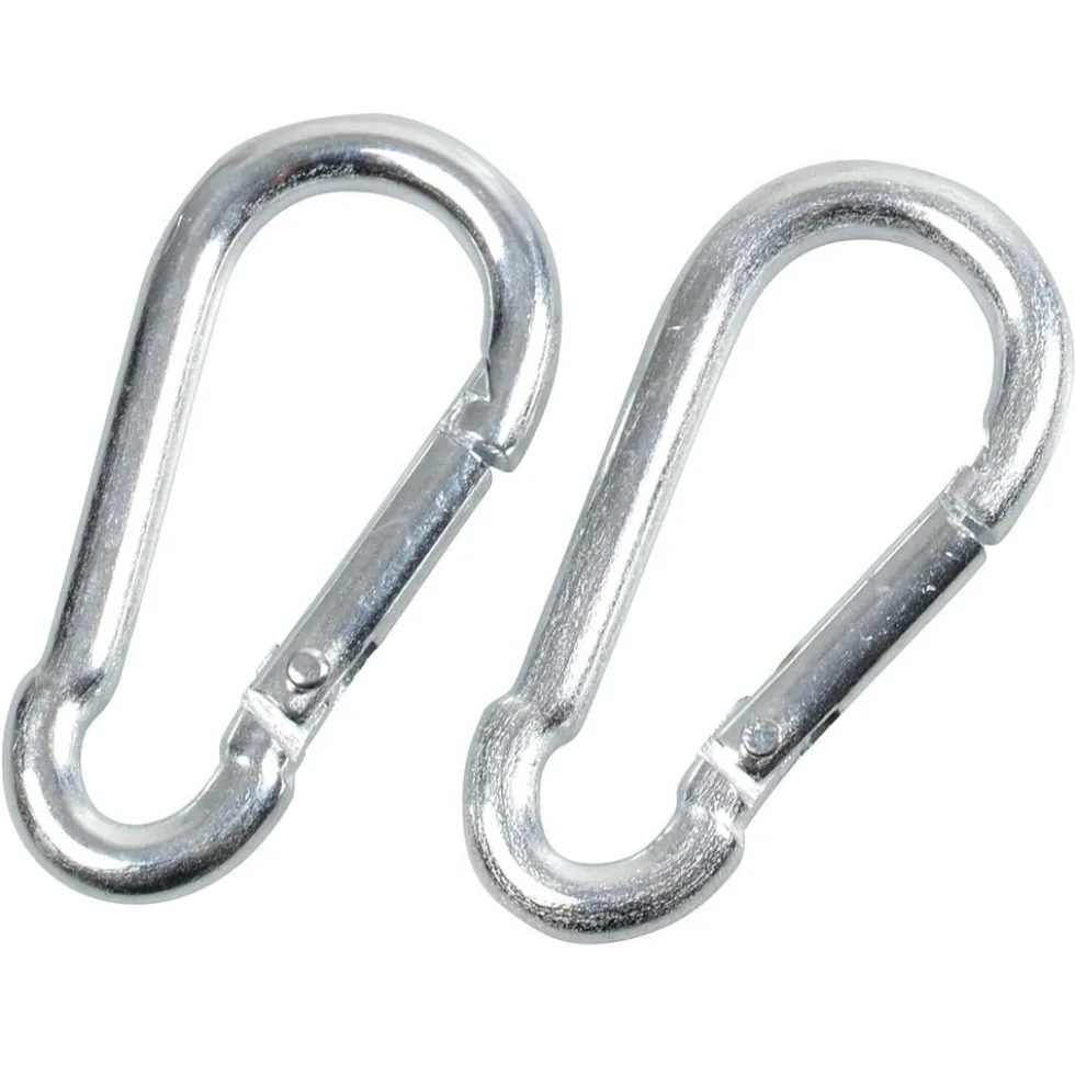 Feuerwehr-Karabiner 5 x 50 mm verzinkt 2 Stück Belastbarkeit 120 kg