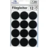 Filzgleiter Ø28 mm 12 Stück selbstklebend rund in schwarz