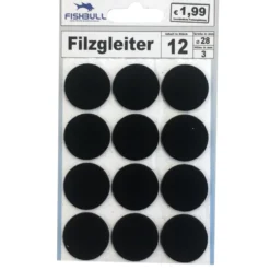 Filzgleiter Ø28 mm 12 Stück selbstklebend rund in schwarz
