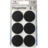 Filzgleiter Ø40 mm 6 Stück selbstklebend rund in schwarz