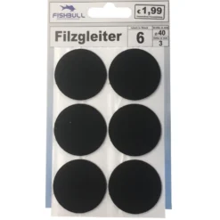 Filzgleiter Ø40 mm 6 Stück selbstklebend rund in schwarz
