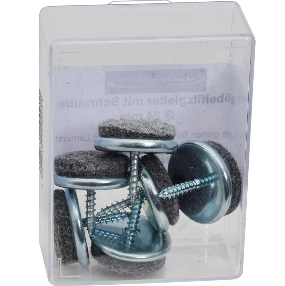 Filzgleiter-Set 6 Stück 24 mm in Weiß aufschraubbar
