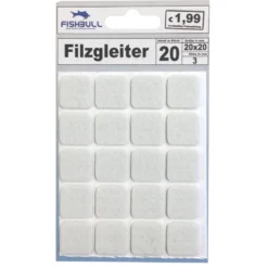 Filzgleiter 20x20 mm 20 Stück selbstklebend quadratisch in weiß