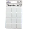 Filzgleiter 27x27 mm 12 Stück selbstklebend quadratisch in weiß