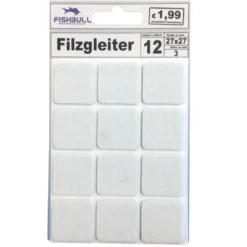 Filzgleiter 27x27 mm 12 Stück selbstklebend quadratisch in weiß