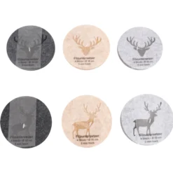 Filzuntersetzer Set rund 4 Stück mit Hirschmotiv in verschiedenen Farben