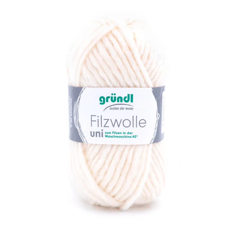 Filzwolle Color 50 g cremefarben