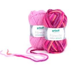 Filzwolle Color 50 g orange-fuchsia-lila Multicolor