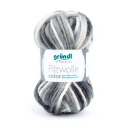 Filzwolle Color 50 g schwarz-grau-weiß Multicolor