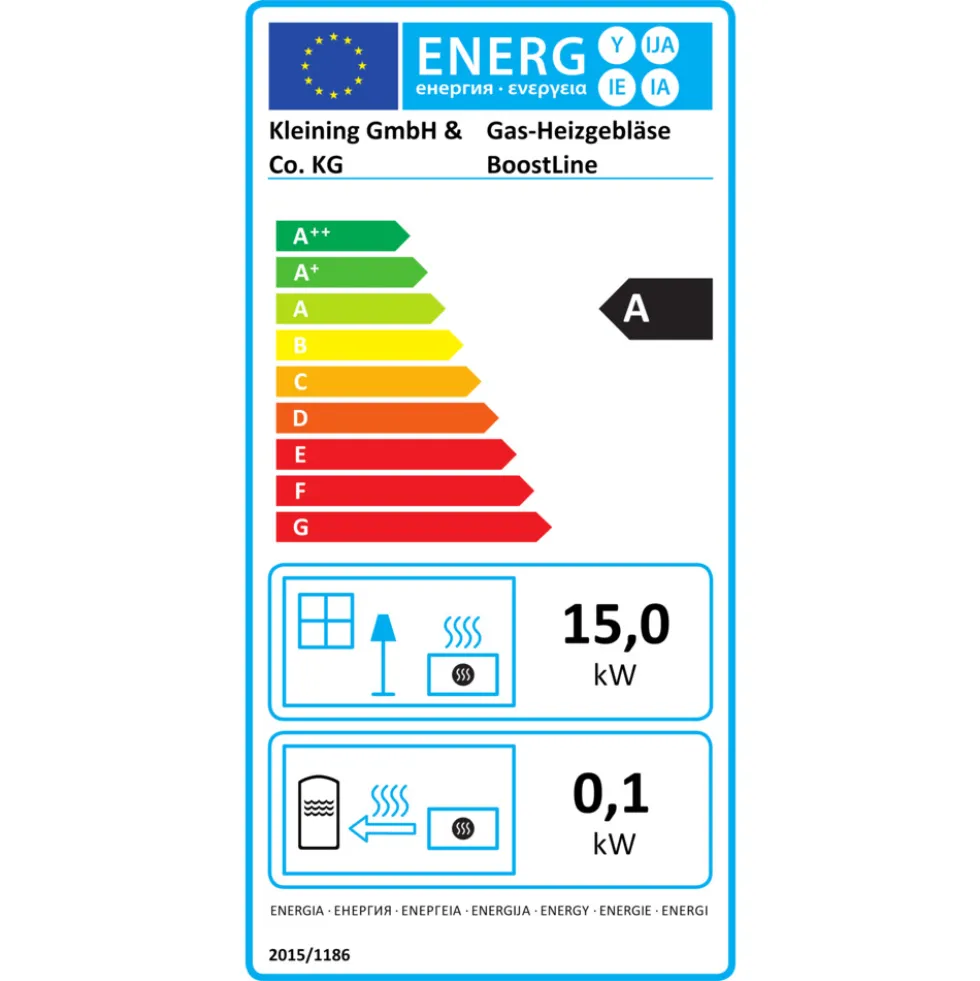 FIREFIX Gas-Heizgebläse BoostLine 15 kW Edelstahl schwarz