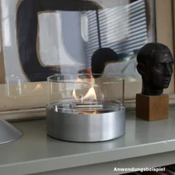 Firefix Tischfeuer Tenderflame „Cafe Alu" in silber mit Edelstahl-Docht