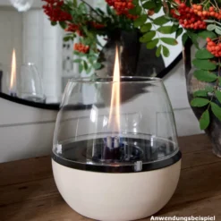 Firefix Tischfeuer Tenderflame „Tulpe“ 18 cm weiß mit 3-fach Docht