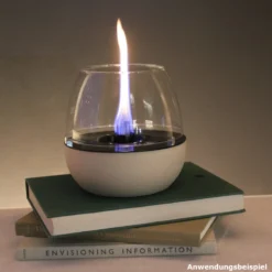 Firefix Tischfeuer Tenderflame „Tulpe“ 18 cm weiß mit 3-fach Docht