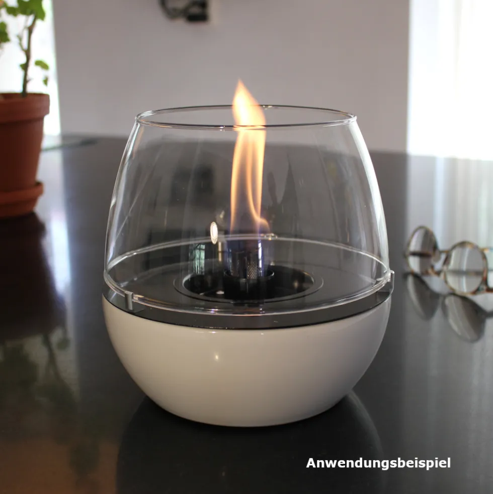 Firefix Tischfeuer Tenderflame „Tulpe“ 18 cm weiß mit 3-fach Docht