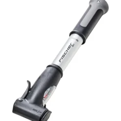 FISCHER Fahrrad Mini Luftpumpe, Doppelhub, Manometer