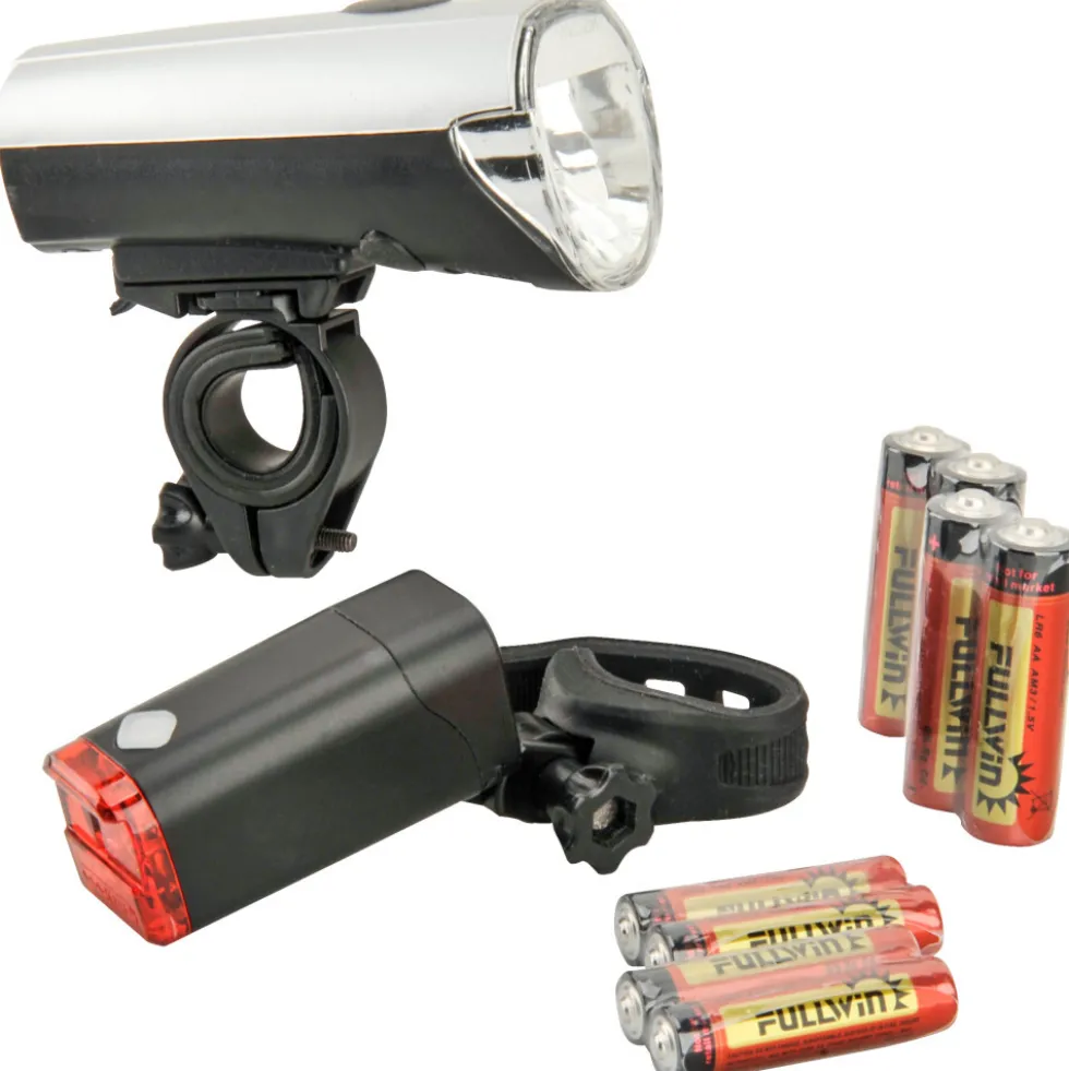 FISCHER LED-Fahrrad-Beleuchtungsset 40/20 Lux, batteriebetrieben