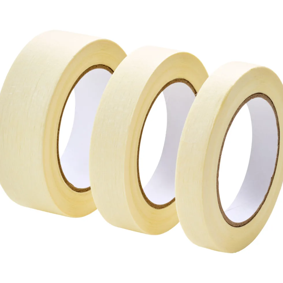 Flach-Kreppband-Set 3-teilig, 18 / 24 / 36 mm x 40 m