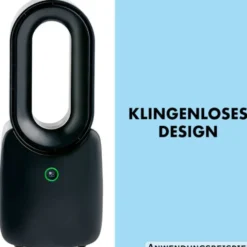 Flügelloser USB-Tischventilator schwarz