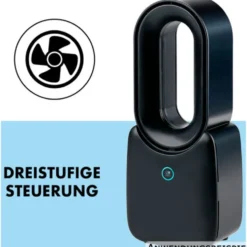 Flügelloser USB-Tischventilator schwarz