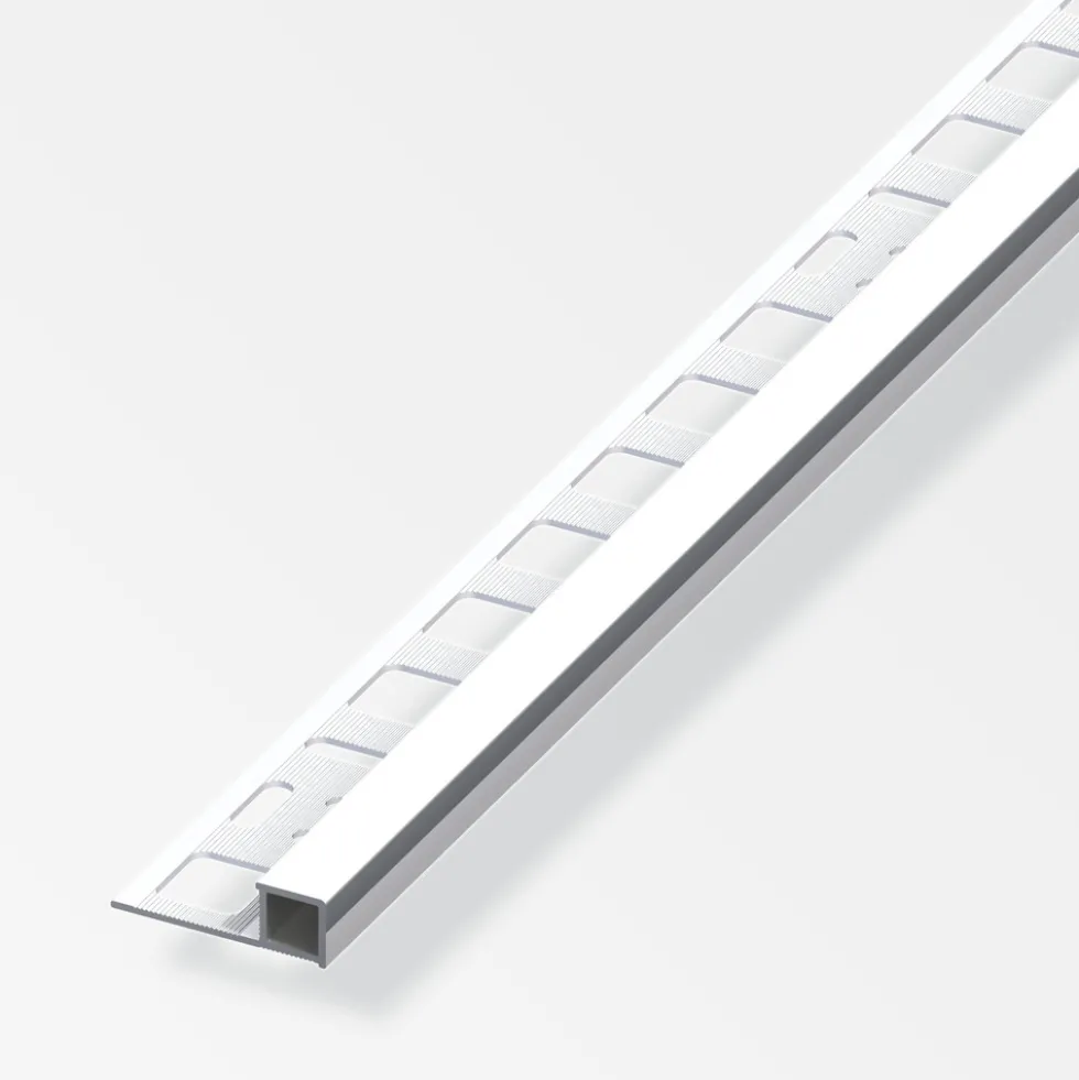 Fliesenprofil Quadrat Aluminium 2500 x 10 x 19,5 mm Chromoptik