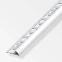 Fliesenprofil Viertelkreis Aluminium eloxiert 2500 x 8 x 19,5 mm silberfarben