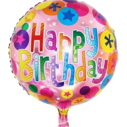 Folienballon Happy Birthday mit Aufblashalm
