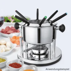 Fondue-Set 10-teilig aus Edelstahl für 6 Personen