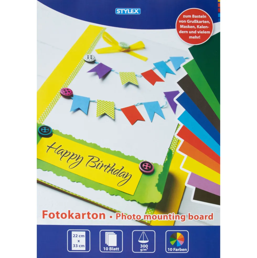Fotokarton 10 Blatt 10 Farben