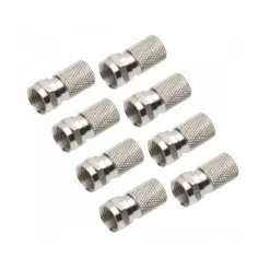 F-Stecker 8Stk. 8mm gerade schraubbar Metall