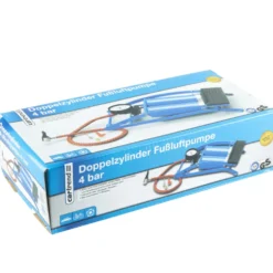 Fußluftpumpe 4 bar mit Doppelzylinder und Manometer