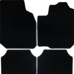 Fußmatten Set Velour 4-teilig in Schwarz