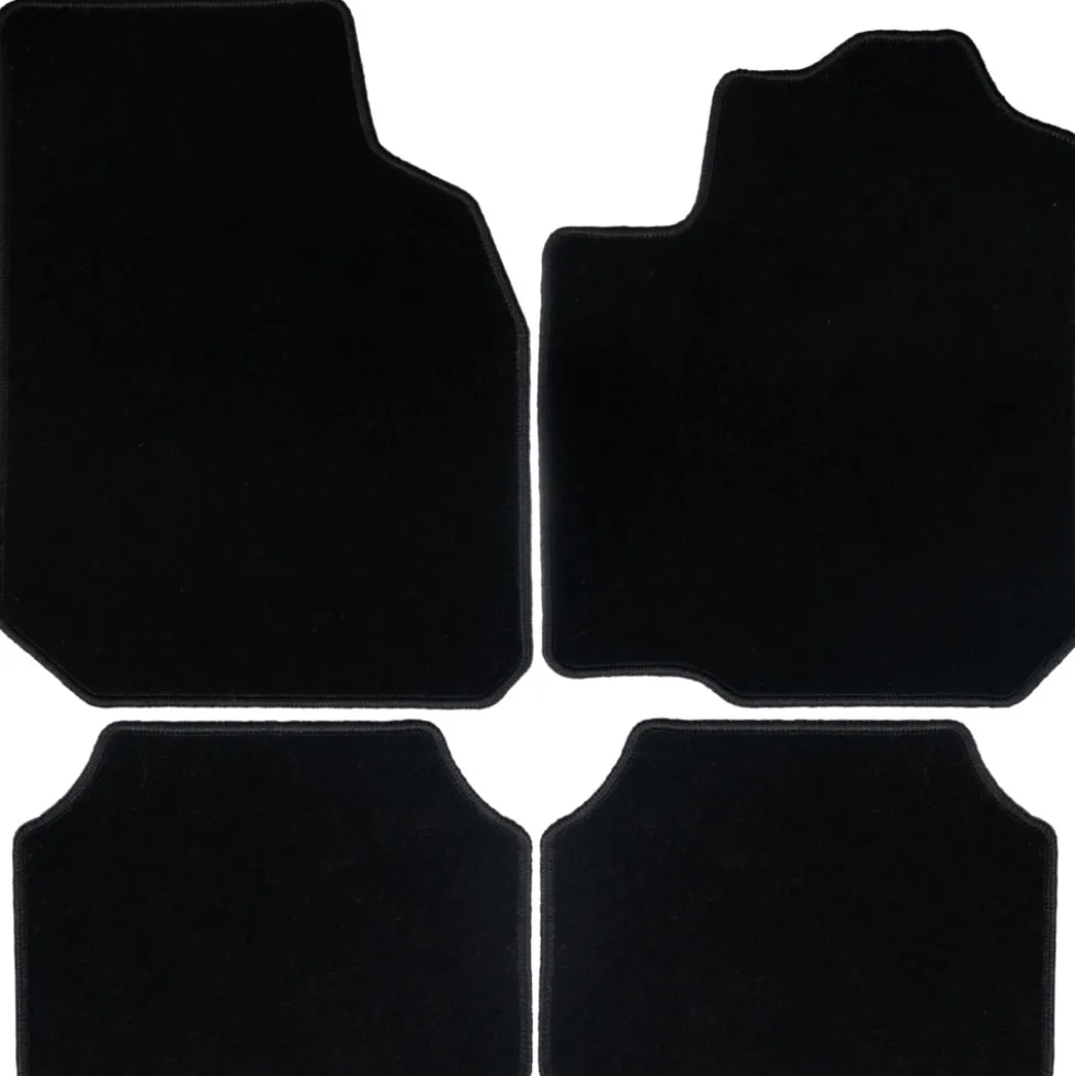 Fußmatten Set Velour 4-teilig in Schwarz