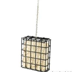 Futterbox Vogelfutter aus Metall in schwarz