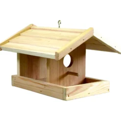 Futterhaus bemalbar aus Kiefernholz mit Haken