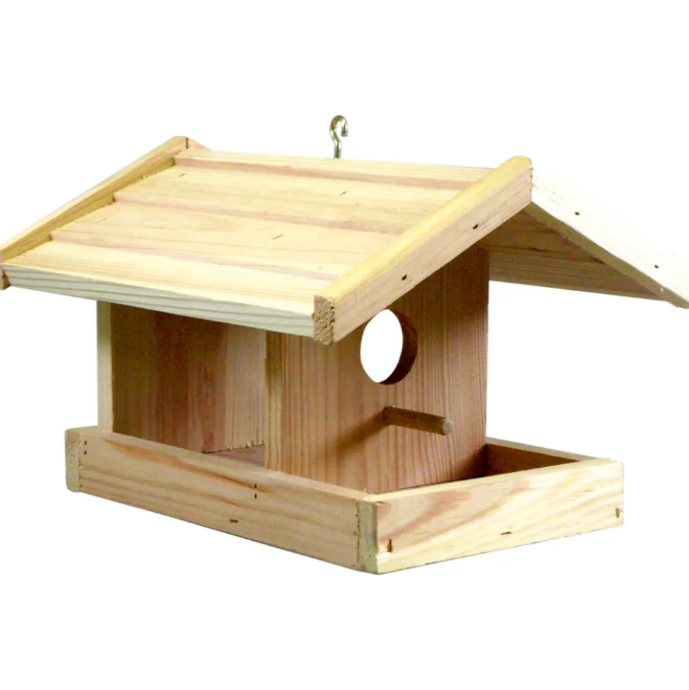 Futterhaus bemalbar aus Kiefernholz mit Haken