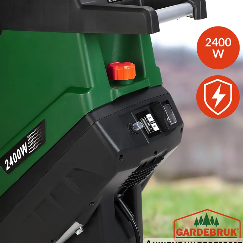 GARDEBRUK® Häcksler 2400 W mit zwei 50-Liter-Fangbeuteln