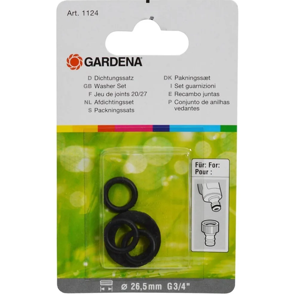 GARDENA Dichtungssatz G3/4" 26,5mm 4-teilig O-Ring Flachdichtring Gummi