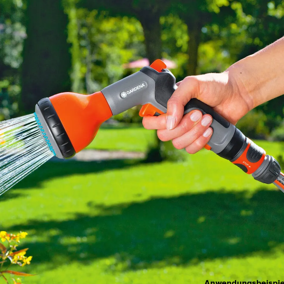 GARDENA Multibrause Classic mit drei Sprühbildern