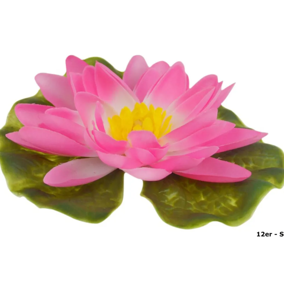 GARDENA Seerose Kunststoff Ø13 cm rosa, 12 Stück - B-Ware