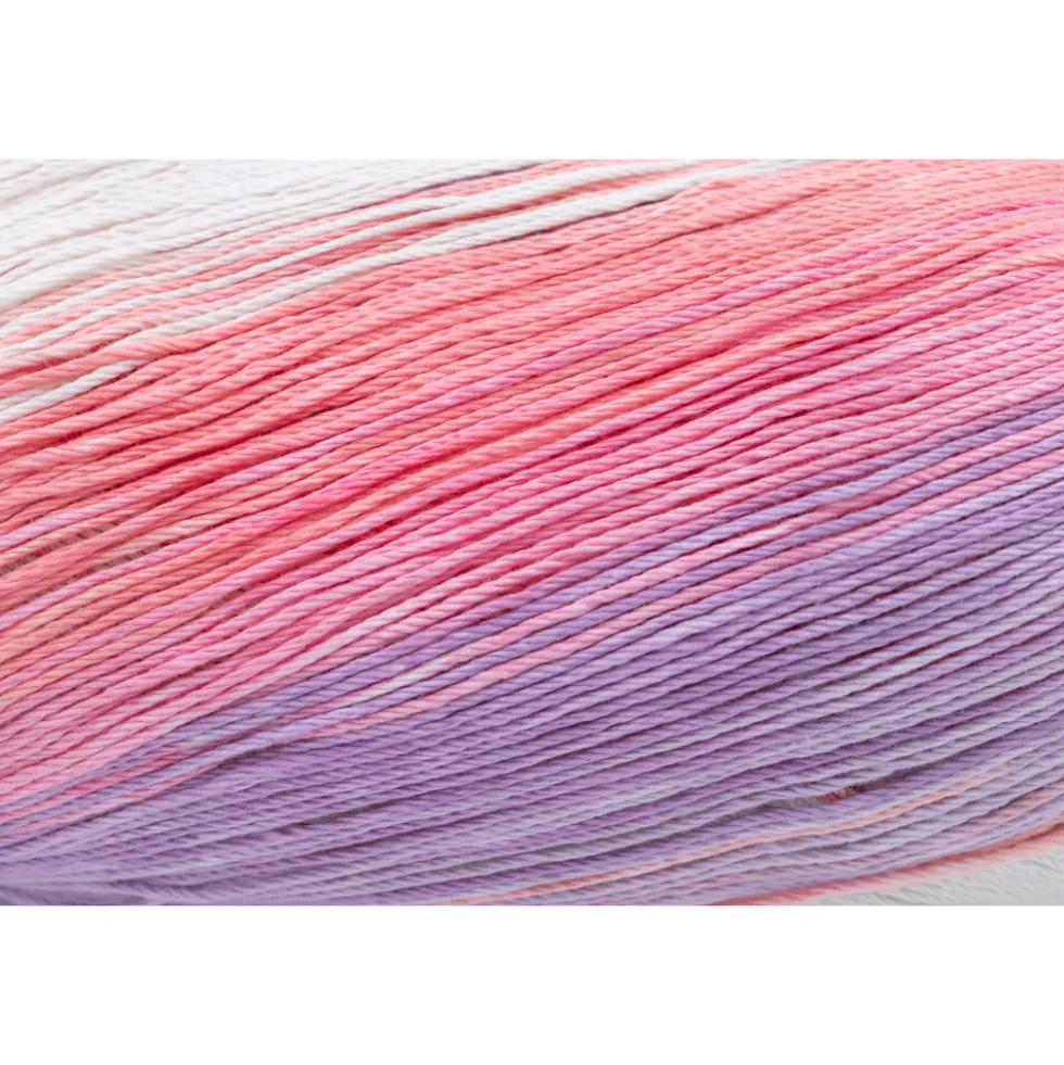 Garn Cotton Quick 100 g, creme-rosa-lila-flieder